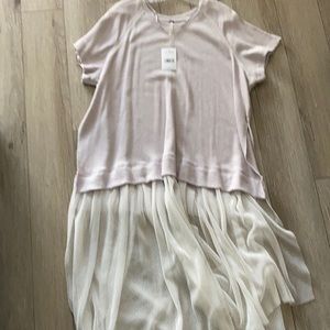 Oversized free people top with long tulle